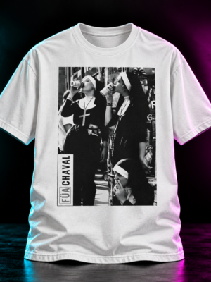 Camiseta neón con collage de monjas Camiseta Monjas