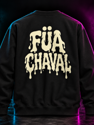 Sudadera negra neón con logo goteante Flubber