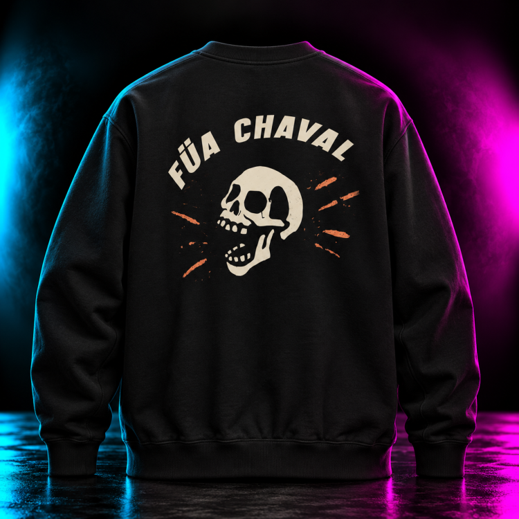 Sudadera neón con calavera vintage